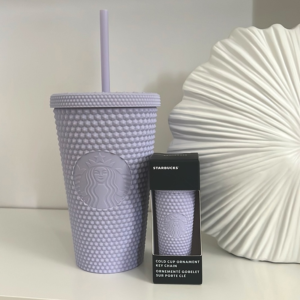 Starbucks grande lilac studded & matching keyring